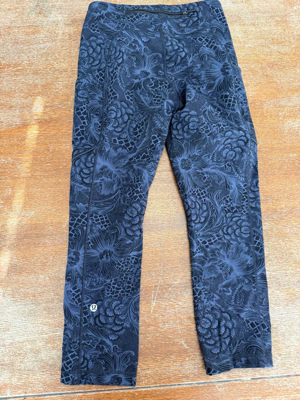 lululemon athletica Black Floral-Patterned Leggings